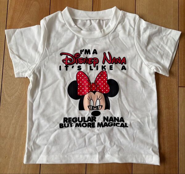【未着用】子供服 Tシャツ 半袖 80 ディズニー ミニーマウス ホワイト