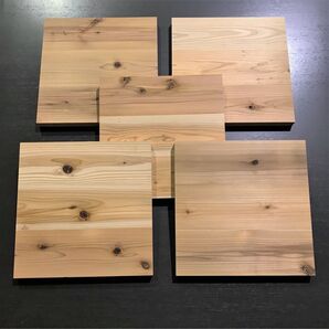 木材端材 国産杉 四角形 30cm 5枚組 木工DIYや工作に