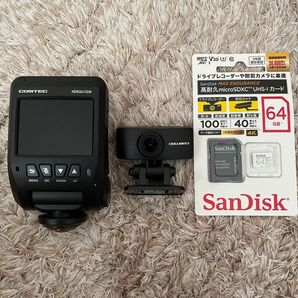 COMTEC HDR361GW ドライブレコーダー リアカメラ付き360度撮影タイプ
