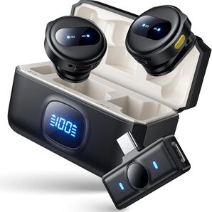 ピンマイク ワイヤレス 360°集音 Bluetooth ワイヤレスイヤホン