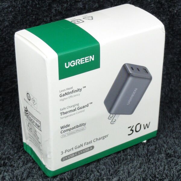 30W 急速充電器 usb-c useb-a 3ポート Gan PD3.0 QC3.0 PSE UGREEN 送料無料