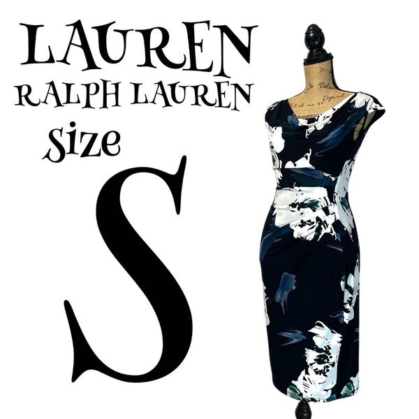 【高級】【0】LAUREN RALPH LAUREN ローレンラルフローレン フラワー ドレスワンピース