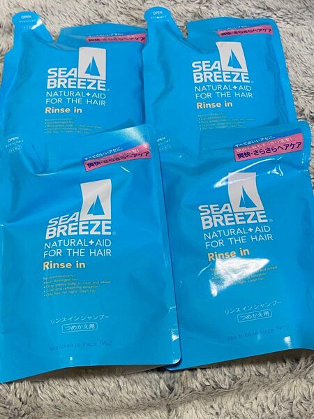 【4袋】 SEABREEZE シーブリーズ リンスインシャンプー シャンプー 詰替用 400ml