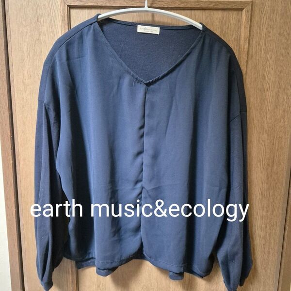 earth music&ecology ブラウス ネイビー カットソー スーツインナー