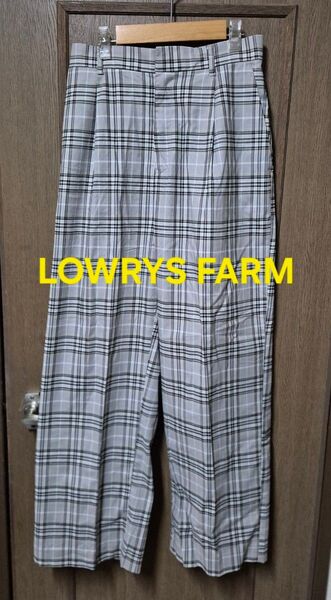 新品未着用LOWRY'S FARM チェック柄ワイドパンツ Lサイズ ローリーズファーム