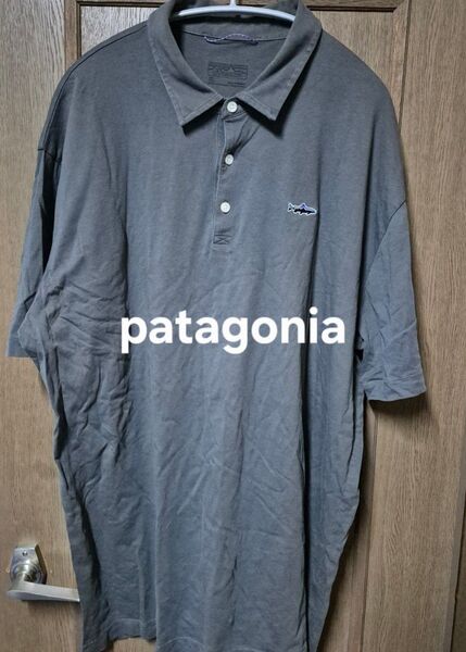 patagonia トラウトフィッツロイ ポロシャツ XL 魚刺繍 オーガニックコットン 古着 半袖シャツ パタゴニア