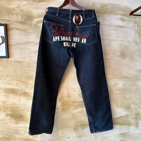 A BATHING APE デニムパンツ インディゴ メンズ