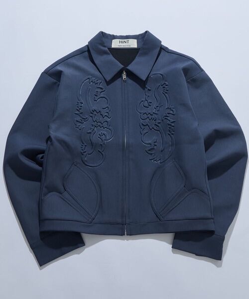 ☆美品☆ HiNT WHO'S WHO galleryエンボス加工ジャケット 長袖 ジップアップ