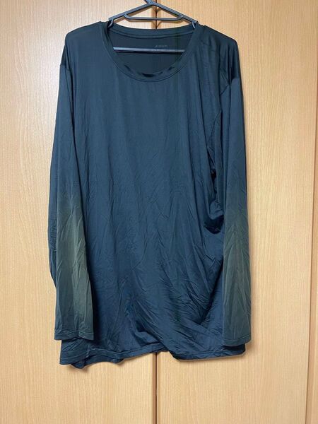 UNIQLO エアリズム インナー ロング 長袖Tシャツ Tシャツ 長袖 ブラック XXL ①
