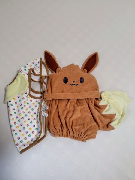 ベビー服 70-80cm ポケモン イーブイ エプロンスーツ&帽子
