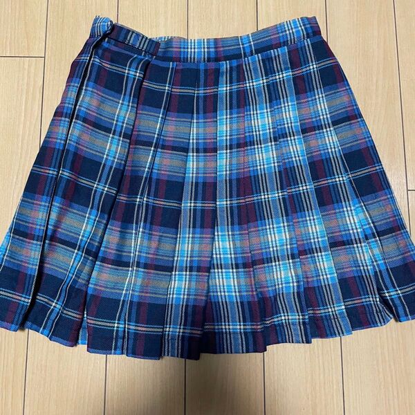 チェック ミニスカート ブルー L 制服 コスプレ イベント JK スカート プリーツスカート スクールスカート