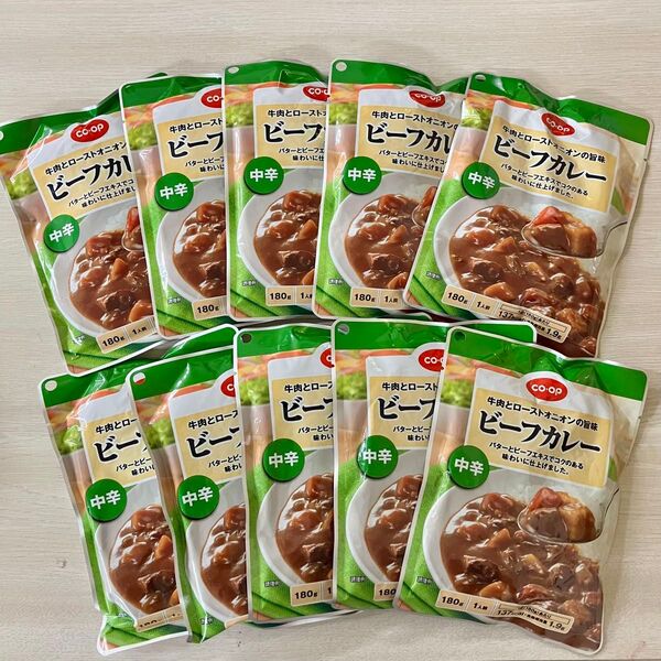 ビーフカレー 中辛 10食 牛肉の旨味 レトルトカレー レトルト食品 備蓄 長期保存