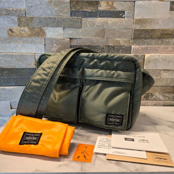 PORTER ポーター ショルダーバッグ TANKER タンカー グリーン 2層 新品 美品 現行 タグ