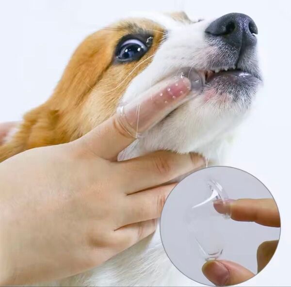 スーパーソフト ペット指歯ブラシ 犬ブラシ 口臭 歯石 歯ケアツール 犬猫クリーニング ペット用品