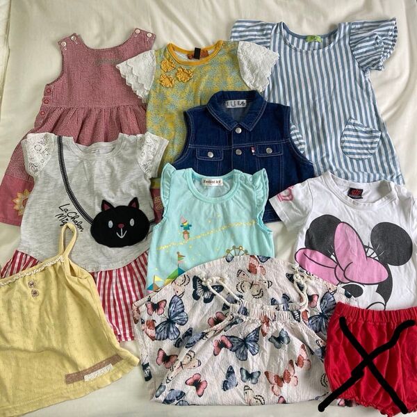 【90cm】女の子 夏服まとめ売り9点 BABYDOLL H&M ELLEなど