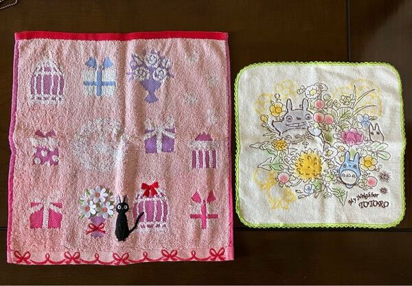 魔女の宅急便のウォッシュタオル となりのトトロのハンカチ 新品 ジブリ