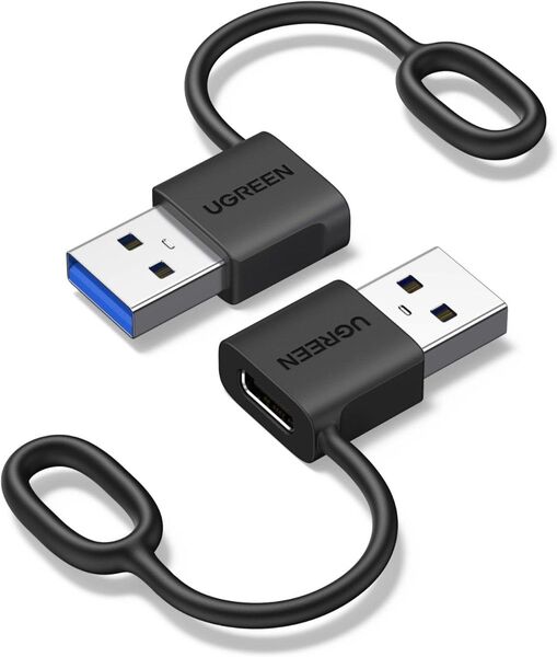 【新品未開封】UGREEN 変換アダプタ2個セット 急速充電と高速データ転送 USB-C(メス)to USB-A(オス)