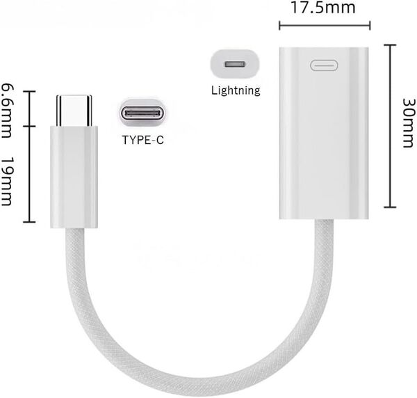 【新品未使用】Lightning USB C 変換アダプタ イヤホン対応 PD急速充電
