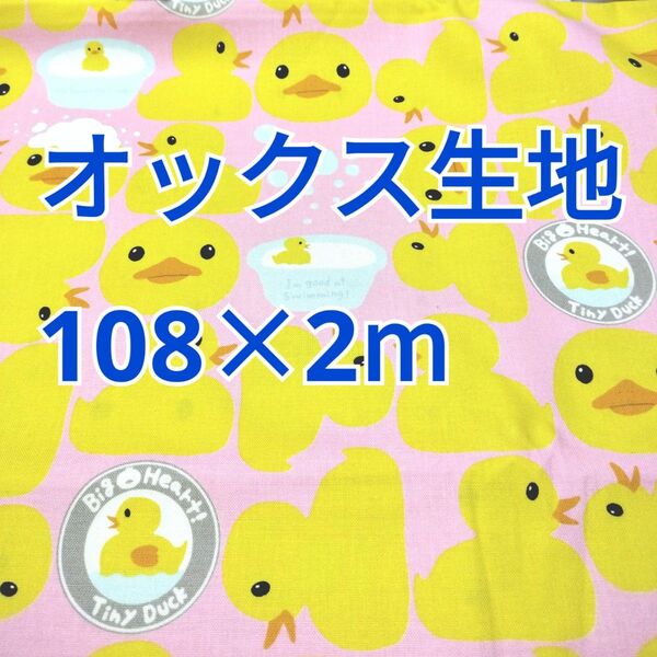 お風呂のアヒル柄 オックス生地 2m! コットンこばやし パステルカラー