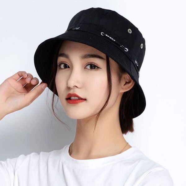 バケットハット 韓国 メンズ レディース 帽子 黒 ユニセックス UVカット 日よけハット 折りたたみ キャップ ブラック