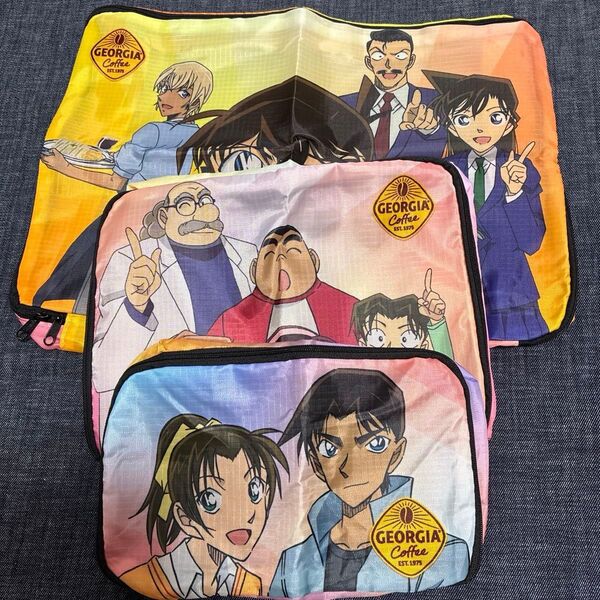 名探偵コナン×ジョージア オリジナルトラベルポーチ3種セット
