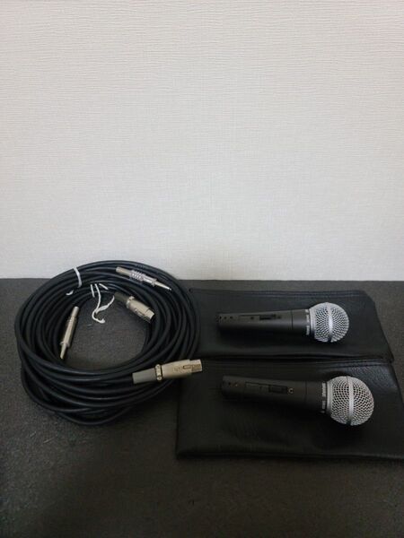 SHURE SM58S ダイナミックマイク 2本セットケーブル付き