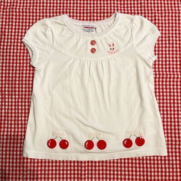 ミキハウス 90cm うさこ チェリー 半袖トップス Tシャツ さくらんぼ