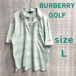バーバリーゴルフ メンズ Lサイズ チェック柄ポロシャツ BURBERRY GOLF