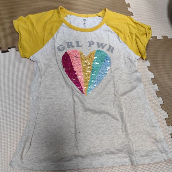 GAP キッズ Tシャツ 150 女の子 スパンコール ハート