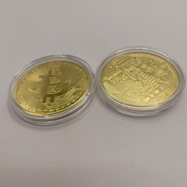 ビットコイン 記念コイン 2枚セット ゴールド