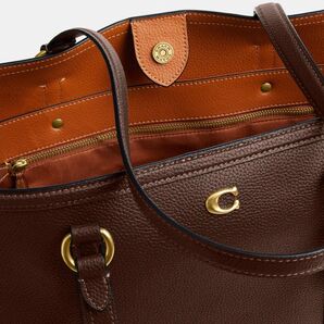【未使用/正規品】COACH(コーチ)レザートートバッグ(ブラウン)本革 レディース/メンズ 百貨店モデル