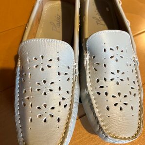 ドライビングシューズ シルバー 23cm