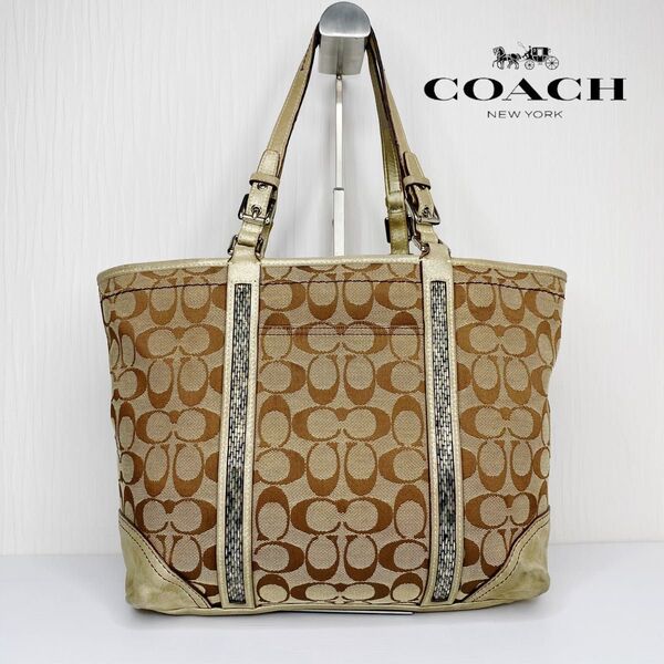 490 COACH コーチ シグネチャー ショルダーバッグ トートバッグ