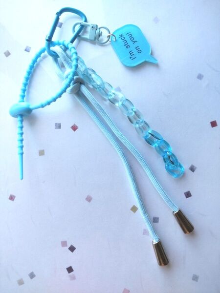 プラチェーン キーホルダー 水色 推し色