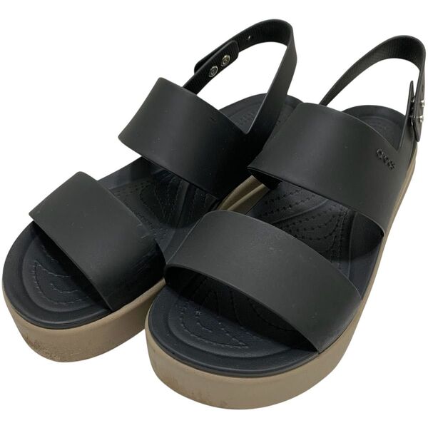 【美品】クロックス (23) サンダル ストラップ ベルト 厚底 希少デザイン
