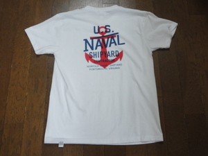 【フェローズ】WHT/S　 U.S.NAVY NAVAL　半袖プリントTシャツ　20S-PT5 PHERROWS