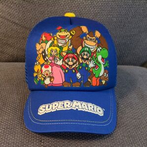 SUPER MARIO メッシュキャップ 帽子 青 任天堂子供用