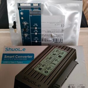 USB3 SATAケーブル(表示機能付)ととM2SSDアダプタのセット
