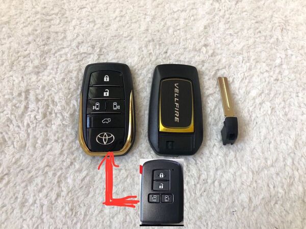 ゴールド 高級品 5ボタン ヴェルファイア キーケース 前期 後期 スマートキーカバー 加飾