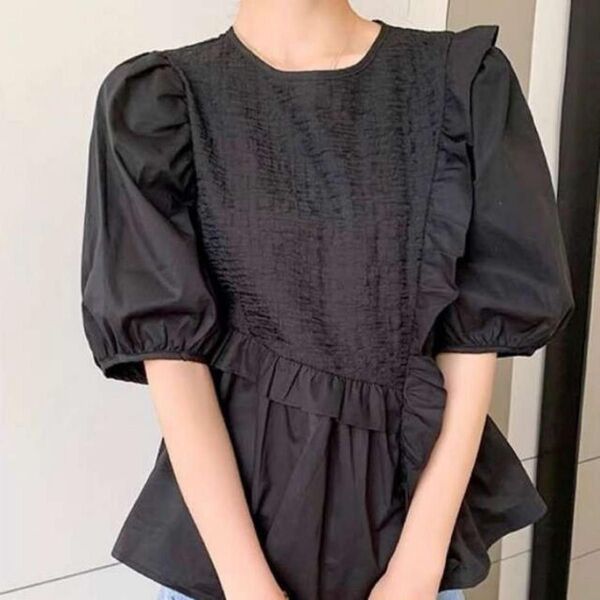 SHEIN シーイン dazy フリルトップス ブラウス フリル ペプラム