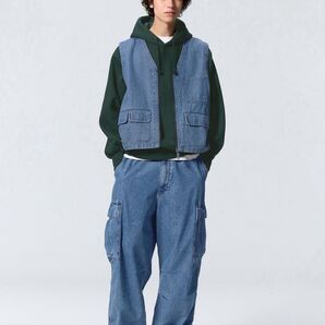GU ジーユー デニムスーパーワイドカーゴパンツ ワイド カーゴ デニム