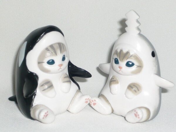 モフサンド インテリアミニフィギュア 2種セット (シャチ シャチにゃん/ノコギリザメ) 中古品 マスコット mofusand