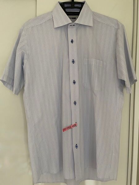 クリーニング済み 山喜 grass men's 半袖 形態安定ワイシャツMサイズ 39 カッターシャツ
