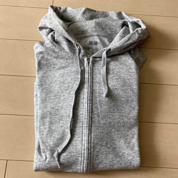 ユニクロ エアリズム ジップアップパーカー M グレー 綿混 霜降り UNIQLO 無印良品 GU クールパーカー