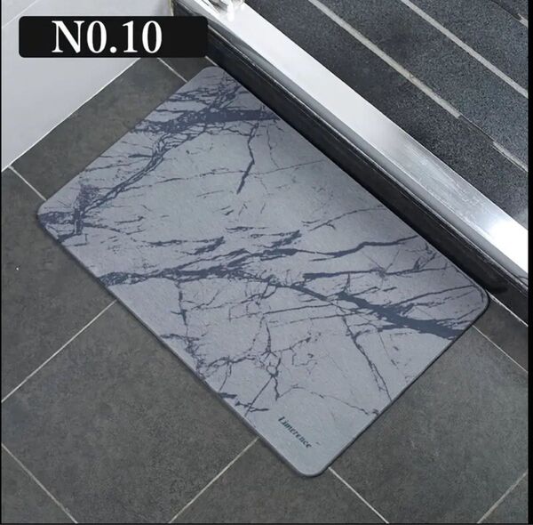 珪藻土バスマット 40×60cm お風呂マット 玄関マット 吸水 速乾 韓国 グレー ソフト 大理石風