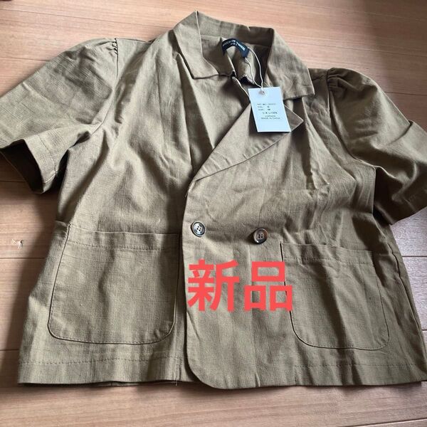 新品 カーキ色半袖ジャケット Mサイズ
