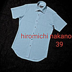 hiromichi nakano 半袖 シャツ 1回着用 スリムモデル М トップス ヒロミチ ナカノ ワイシャツ グレー