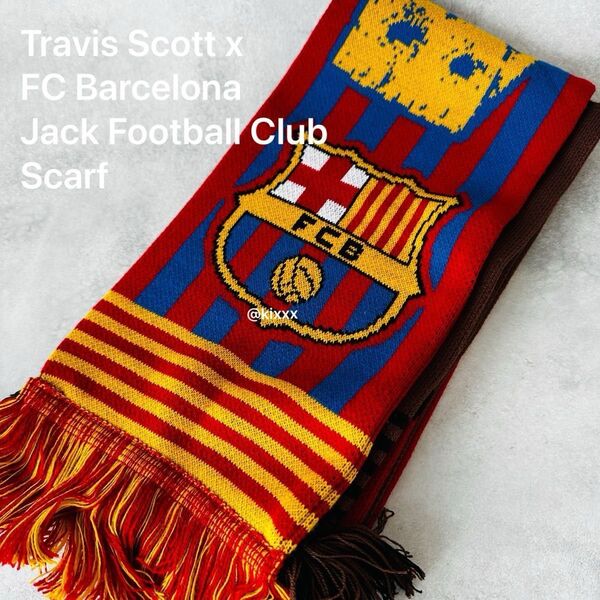 海外限定コラボ Travis Scott バルサ JACK サッカーマフラー 新品 FCバルセロナ Barcelona