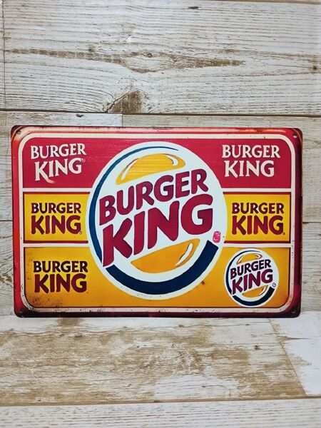ブリキ 看板 サイン バーガーキング 難あり 世田谷ベース メタルサインプレート アメリカン雑貨