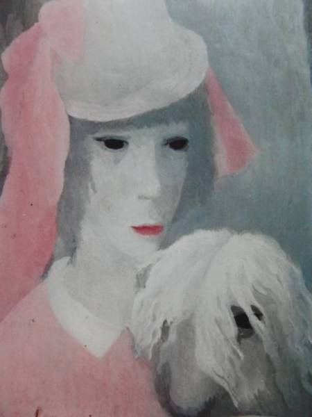 MARIE LAURENCIN, Marie Laurencin, Young woman holding a dog, Large format, From a picture book for framing, Brand new with frame, Good condition Free shipping, yoshi, painting, oil painting, portrait